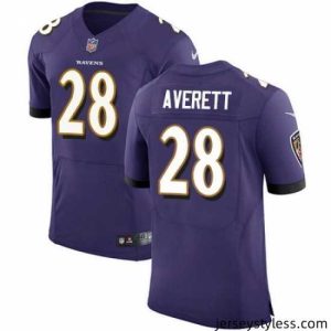 Unique Nike Ravens #28 Anthony Averett Purple Team Color Mens Stitched NFL Vapor Untouchable Elite Jersey