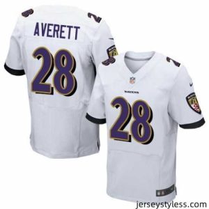Amazing Nike Ravens #28 Anthony Averett White Mens Stitched NFL New Elite Jersey