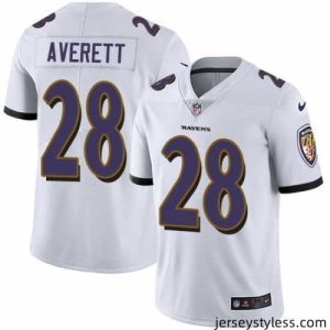 Amazing Nike Ravens #28 Anthony Averett White Mens Stitched NFL Vapor Untouchable Limited Jersey