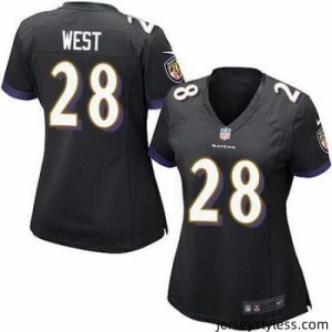 Stylish Nike Ravens 28 Terrance West Black Alternate Womens Stitched NFL New Elite Jersey