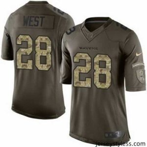 Impressive Nike Ravens 28 Terrance West Green Stitched NFL Limited Salute to Service Jersey