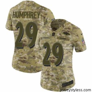 Impressive Nike Ravens #29 Marlon Humphrey Camo Stitched NFL Limited 2018 Salute to Service Jersey
