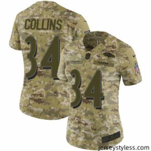 Gorgeous Nike Ravens #34 Alex Collins Camo Stitched NFL Limited 2018 Salute to Service Jersey