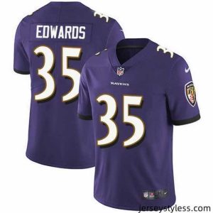 Fantastic Nike Ravens 35 Gus Edwards Purple Team Color Stitched NFL Vapor Untouchable Limited Jersey
