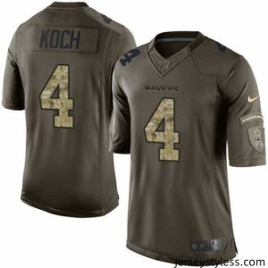 Stylish Nike Ravens #4 Sam Koch Green Mens Stitched NFL Limited Salute to Service Jersey