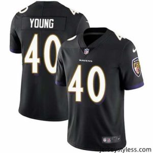 Gorgeous Nike Ravens 40 Kenny Young Black Vapor Untouchable Limited Jersey
