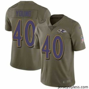 Unique Nike Ravens 40 Kenny Young Olive Salute To Service Limited Jersey