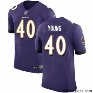 Stylish Nike Ravens #40 Kenny Young Purple Team Color Mens Stitched NFL Vapor Untouchable Elite Jersey