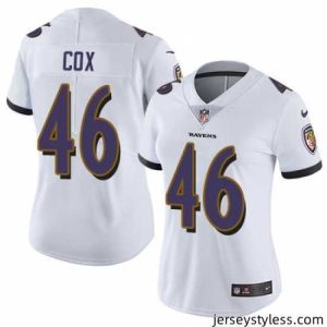 Amazing Nike Ravens #46 Morgan Cox White Womens Stitched NFL Vapor Untouchable Limited Jersey
