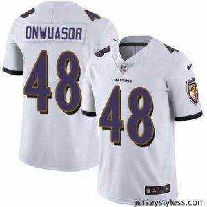 Stylish Nike Ravens 48 Patrick Onwuasor White Vapor Untouchable Limited Jersey