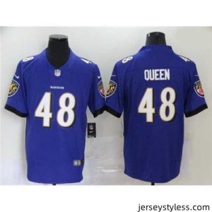 Stylish Nike Ravens 48 Patrick Queen Purple 2020 NFL Draft First Round Pick Vapor Untouchable Limited Jersey