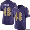 Stylish Nike Ravens 48 Patrick Queen Purple Stitched NFL Limited Rush Jersey