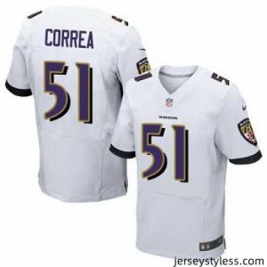 Amazing Nike Ravens #51 Kamalei Correa White Mens Stitched NFL New Elite Jersey