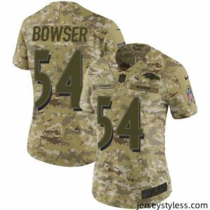 Stunning Nike Ravens #54 Tyus Bowser Camo Stitched NFL Limited 2018 Salute to Service Jersey