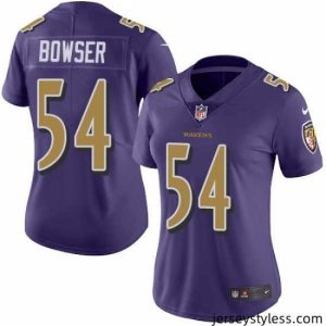 Gorgeous Nike Ravens #54 Tyus Bowser Purple Womens Stitched NFL Limited Rush Jersey