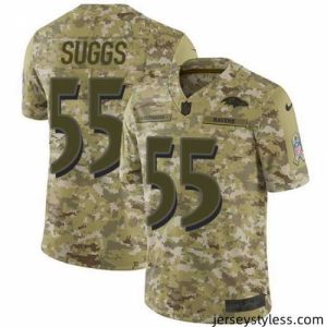 Stylish Nike Ravens #55 Terrell Suggs Camo Mens Stitched NFL Limited 2018 Salute To Service Jersey