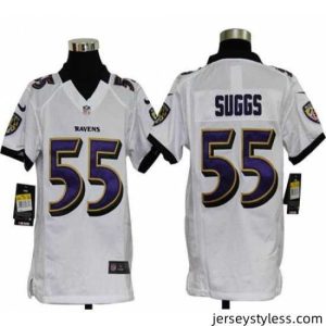 Unique Nike Ravens #55 Terrell Suggs White Stitched NFL Elite Jersey