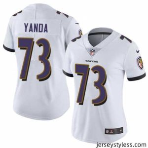 Stunning Nike Ravens #73 Marshal Yanda White Womens Stitched NFL Vapor Untouchable Limited Jersey
