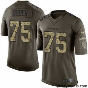 Fantastic Nike Ravens #75 Jonathan Ogden Green Stitched NFL Limited Salute to Service Jersey