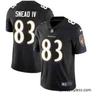 Fantastic Nike Ravens 83 Willie Snead IV Black Vapor Untouchable Limited Jersey