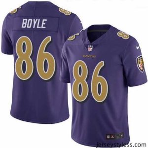 Impressive Nike Ravens 86 Nick Boyle Purple Stitched NFL Limited Rush Jersey