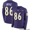 Impressive Nike Ravens 86 Nick Boyle Purple Team Color Stitched NFL Limited Therma Long Sleeve Jersey