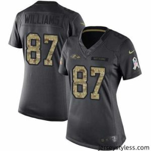 Stylish Nike Ravens #87 Maxx Williams Black Womens Stitched NFL Limited 2016 Salute to Service Jersey