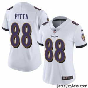 Unique Nike Ravens #88 Dennis Pitta White Womens Stitched NFL Vapor Untouchable Limited Jersey