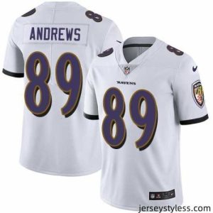 Premium Nike Ravens 89 Mark Andrews White Vapor Untouchable Limited Jersey