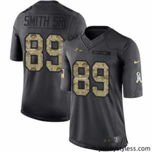 Gorgeous Nike Ravens #89 Steve Smith Sr Black Stitched NFL Limited 2016 Salute to Service Jersey