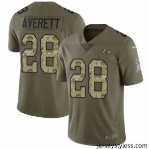 Stunning Nike Ravens Anthony Averett Olive Camo Salute To Service Limited Jersey