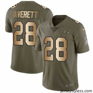 Gorgeous Nike Ravens Anthony Averett Olive Gold Salute To Service Limited Jersey