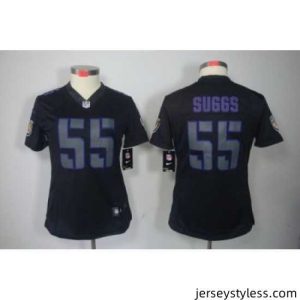 Amazing Nike Baltimore Ravens #55 Terrell Suggs Black Jerseys[Impact Limited]