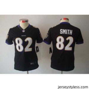 Premium Nike Baltimore Ravens #82 Smith Black Color[NIKE LIMITED Jersey]