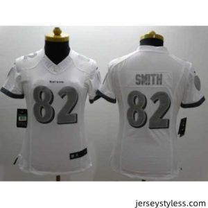 Gorgeous Nike Baltimore Ravens #82 Torrey Smith Platinum White Jerseys