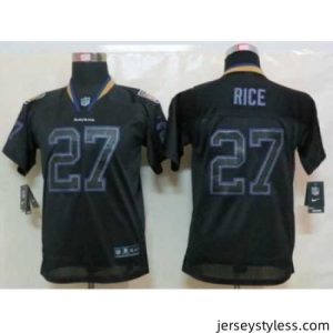 Stylish Nike Baltimore Ravens #27 Ray Rice Black Jerseys(Lights Out Elite)