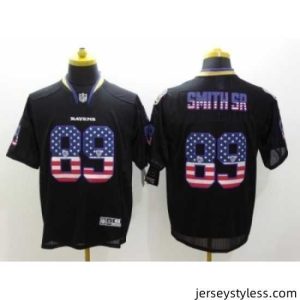 Premium Nike baltimore ravens 89 Steve Smith Sr Black USA Flag Fashion Elite NFL Jersey