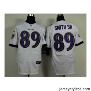 Amazing Nike baltimore ravens 89 Steve Smith Sr white Elite NFL Jersey