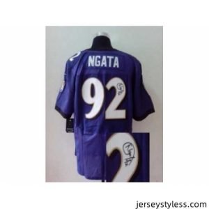 Impressive Nike baltimore ravens 92 Haloti Ngata purple Elite signature NFL Jersey