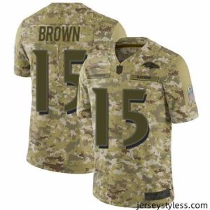 Impressive Ravens 15 Marquise Brown Camo Stitched Football Limited 2018 Salute to Service Jersey