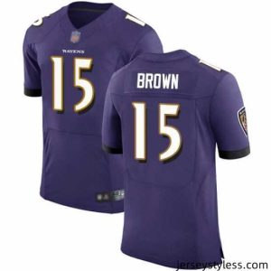 Amazing Ravens 15 Marquise Brown Purple Team Color Stitched Football Vapor Untouchable Elite Jersey
