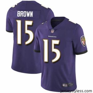 Unique Ravens 15 Marquise Brown Purple Team Color Stitched Football Vapor Untouchable Limited Jersey