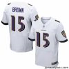 Unique Ravens 15 Marquise Brown White Stitched Football New Elite Jersey