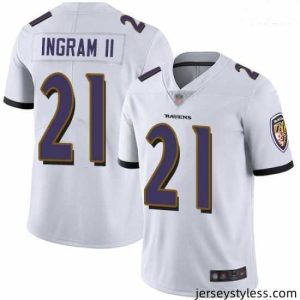 Stylish Ravens 21 Mark Ingram II White Stitched Football Vapor Untouchable Limited Jersey