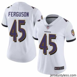 Amazing Ravens 45 Jaylon Ferguson White Stitched Football Vapor Untouchable Limited Jersey