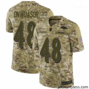 Stunning Ravens 48 Patrick Onwuasor Camo Stitched Football Limited 2018 Salute To Service Jersey