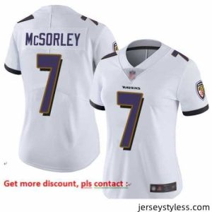 Stunning Ravens 7 Trace McSorley White Stitched Football Vapor Untouchable Limited Jersey