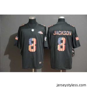 Amazing Ravens 8 Lamar Jackson 2019 Black Salute To Service USA Flag Fashion Limited Jersey