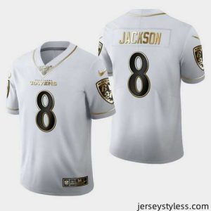 Stylish Ravens 8 Lamar Jackson White 100th Season Vapor Untouchable Limited Jersey