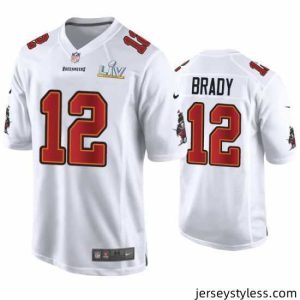 Impressive Tom Brady Buccaneers White Super Bowl Lv Game Fashion Jersey